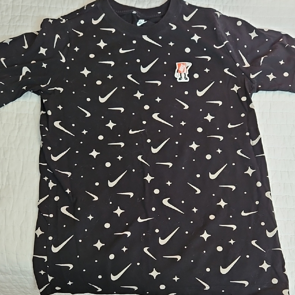 Nike Kids Black and White Starry Long Sleeve Tee
